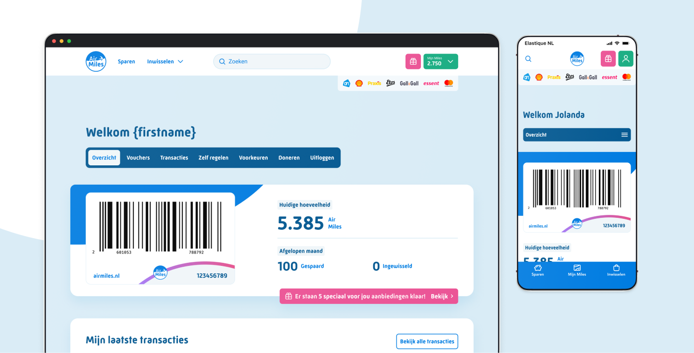My Account in Air Miles
